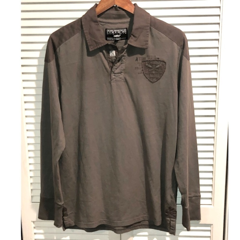Celio Green Long Sleeve Green Shirt Large